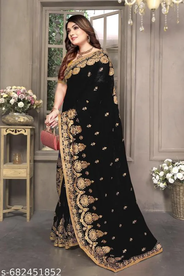 Black_S_Embroidered_Fancy_Saree_For_Women