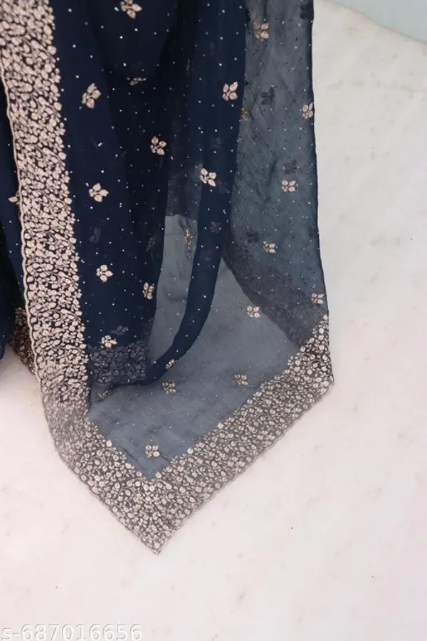 Blue_Embroidered_Party_Wear_Shimmer_Saree_With_Blouse_For_Women