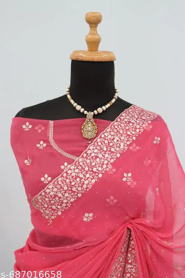 Pink_Embroidered_Party_Wear_Shimmer_Saree_With_Blouse_For_Women