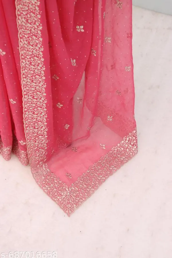 Pink_Embroidered_Party_Wear_Shimmer_Saree_With_Blouse_For_Women