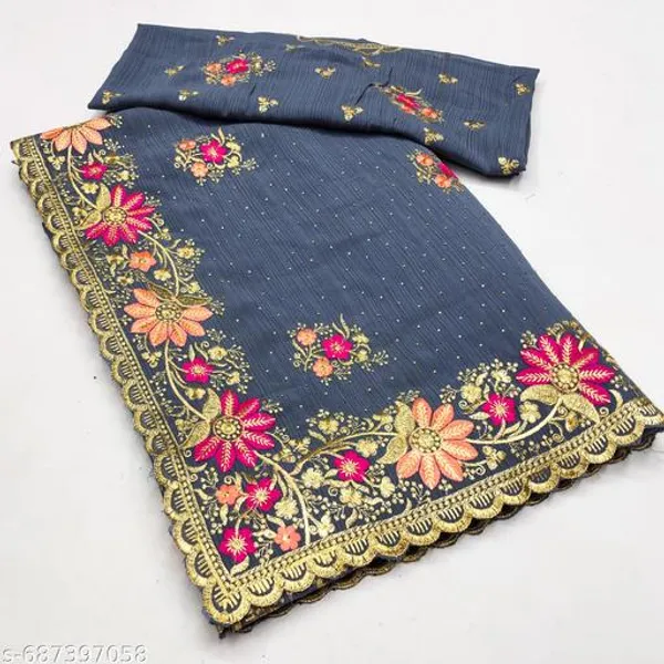 Grey_Embroidered_Bollywood_Saree_For_Women