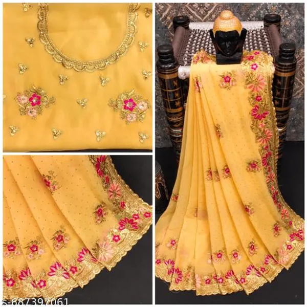Yellow_Embroidered_Bollywood_Saree_For_Women