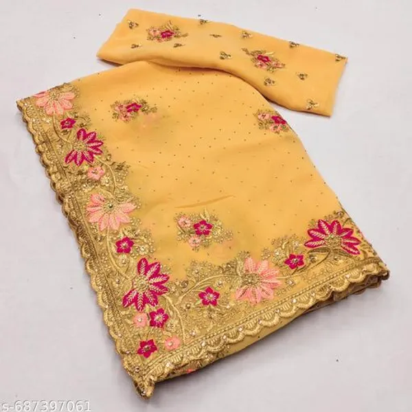 Yellow_Embroidered_Bollywood_Saree_For_Women