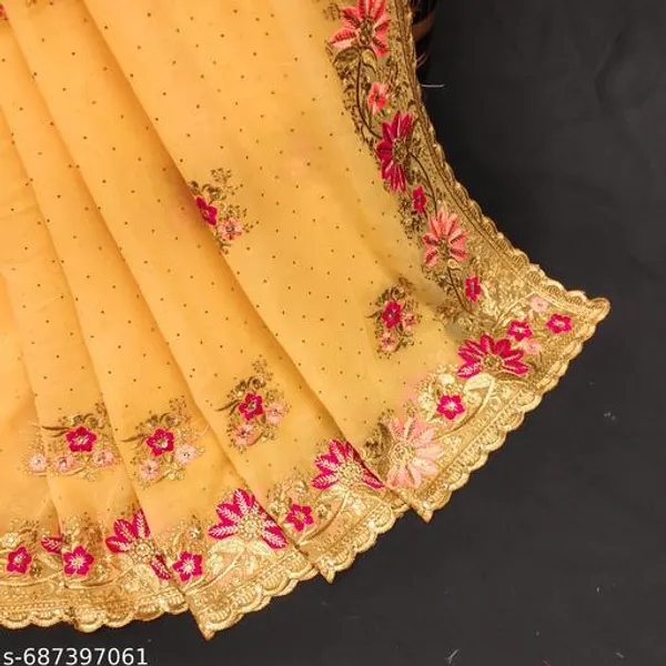 Yellow_Embroidered_Bollywood_Saree_For_Women