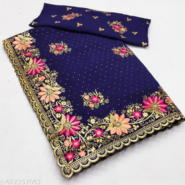 Blue_Embroidered_Bollywood_Saree_For_Women