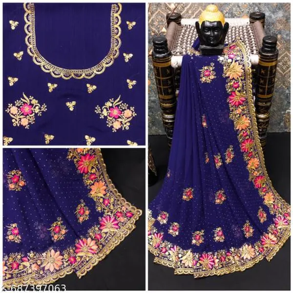 Blue_Embroidered_Bollywood_Saree_For_Women