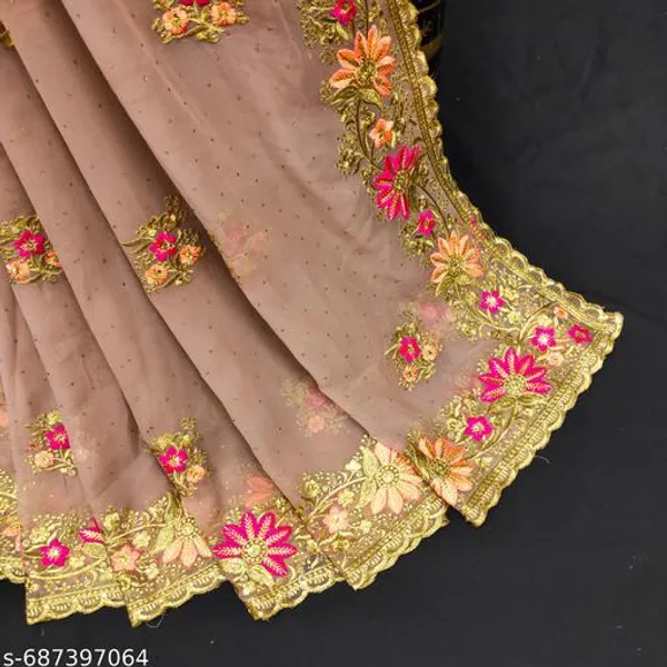 Brown_Embroidered_Bollywood_Saree_For_Women