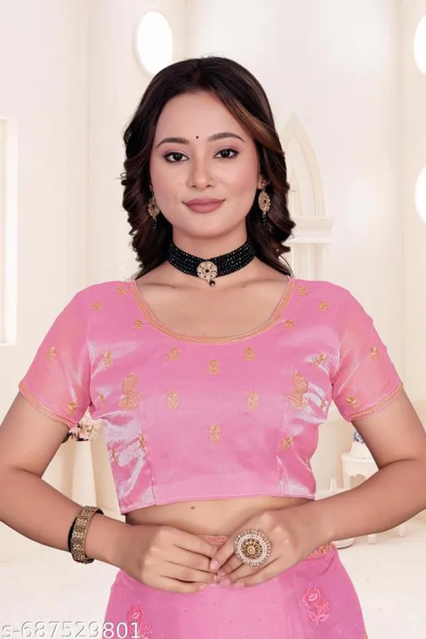 Pink_Fancy_Party_Wear_Premium_Jimmi_Chu_Embroidery_And_Swaroski_Work_With_Fancy_Cut_Work_Border_Saree_With_Blouse_For_Women