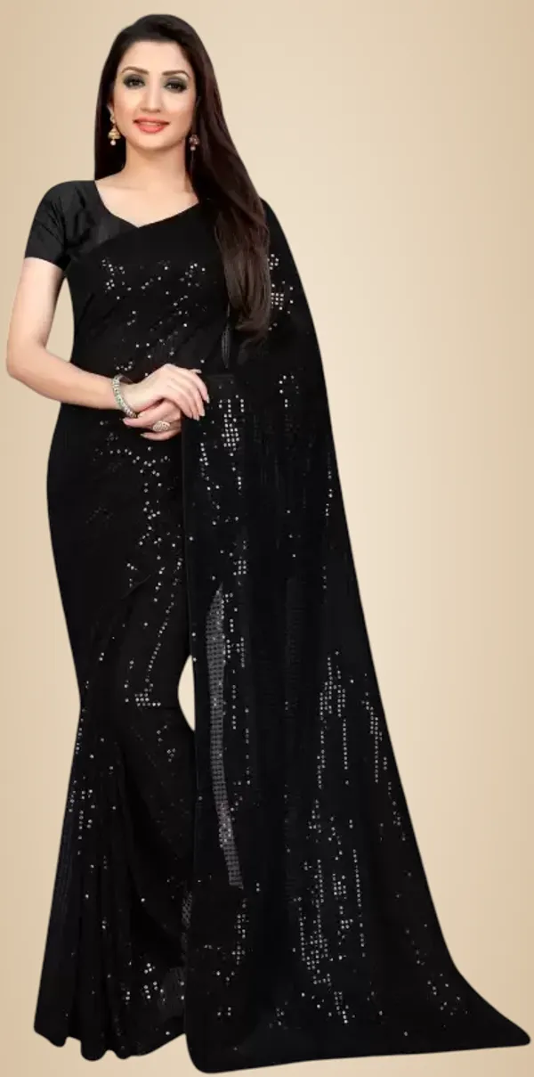 Black_Elegant_Design_Raja_Rani_Georgette_Saree_For_Women
