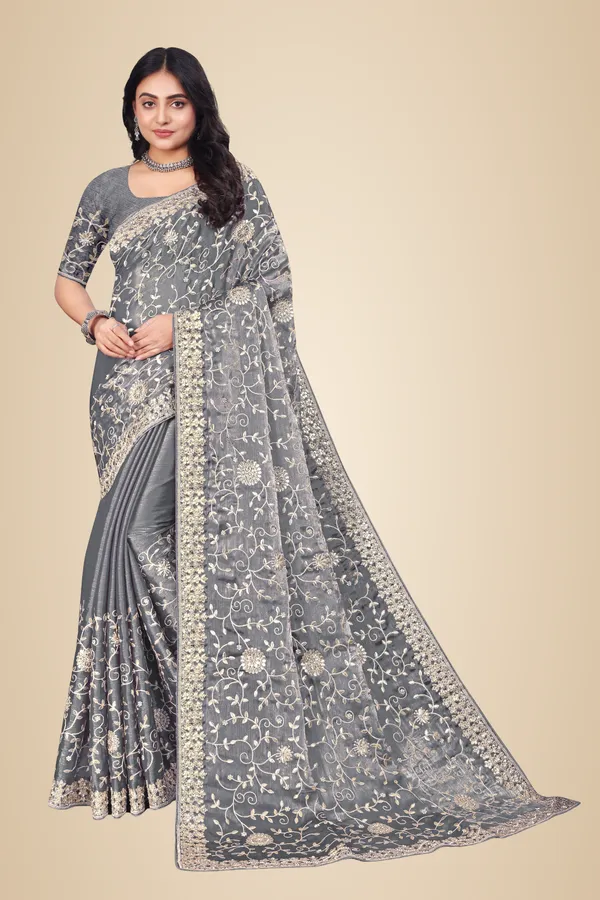 Grey_Elegant_Design_Kasturi_Georgette_Saree_For_Women