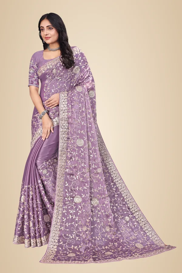 Lavender_Elegant_Design_Kasturi_Georgette_Saree_For_Women