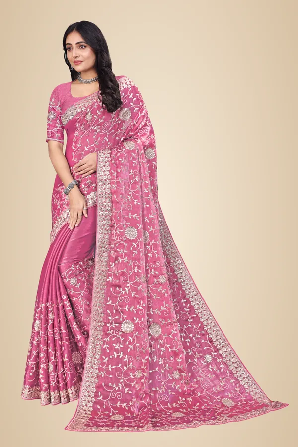 Pink_Elegant_Design_Kasturi_Georgette_Saree_For_Women