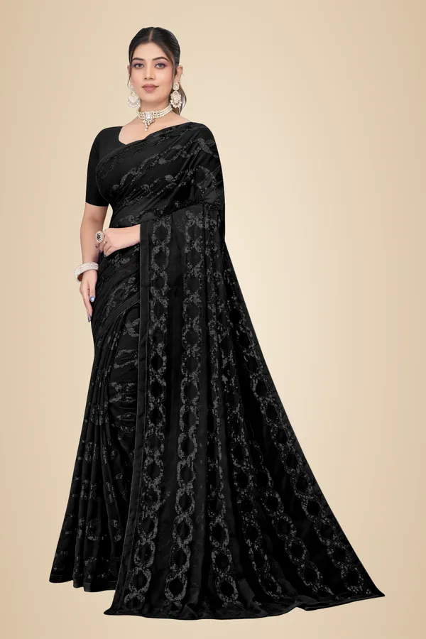 Black_Elegant_Design_Georgette_Saree_For_Women