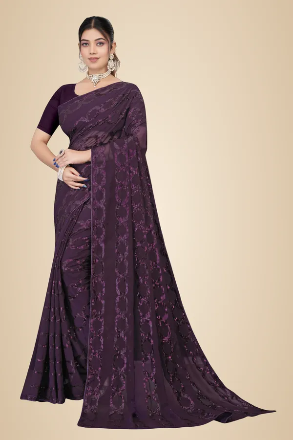 Wine_Elegant_Design_Georgette_Saree_For_Women