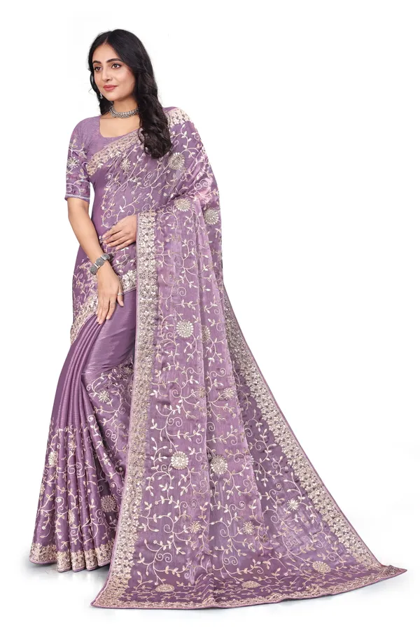 Lavender_Elegant_Design_Kasturi_Georgette_Saree_For_Women