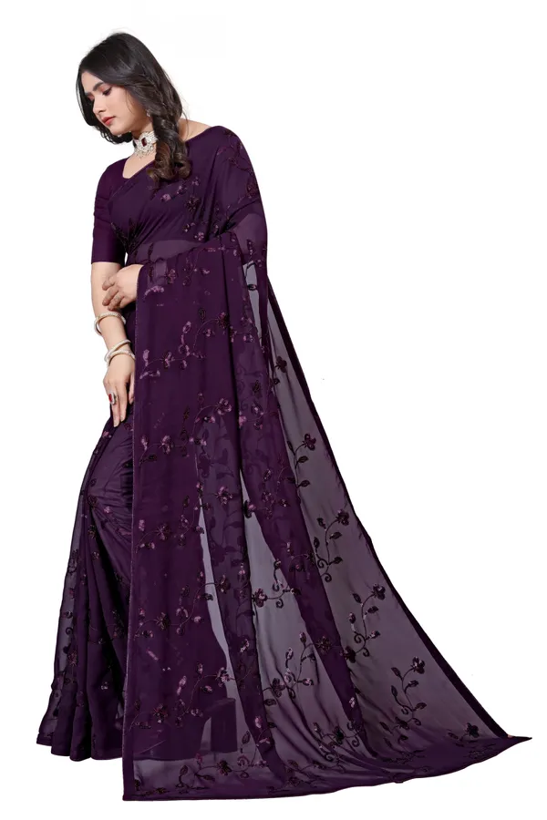 Wine_Elegant_Design_Padmavati_Georgette_Saree_For_Women
