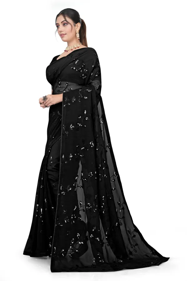 Black_Elegant_Design_Padmavati_Georgette_Saree_For_Women