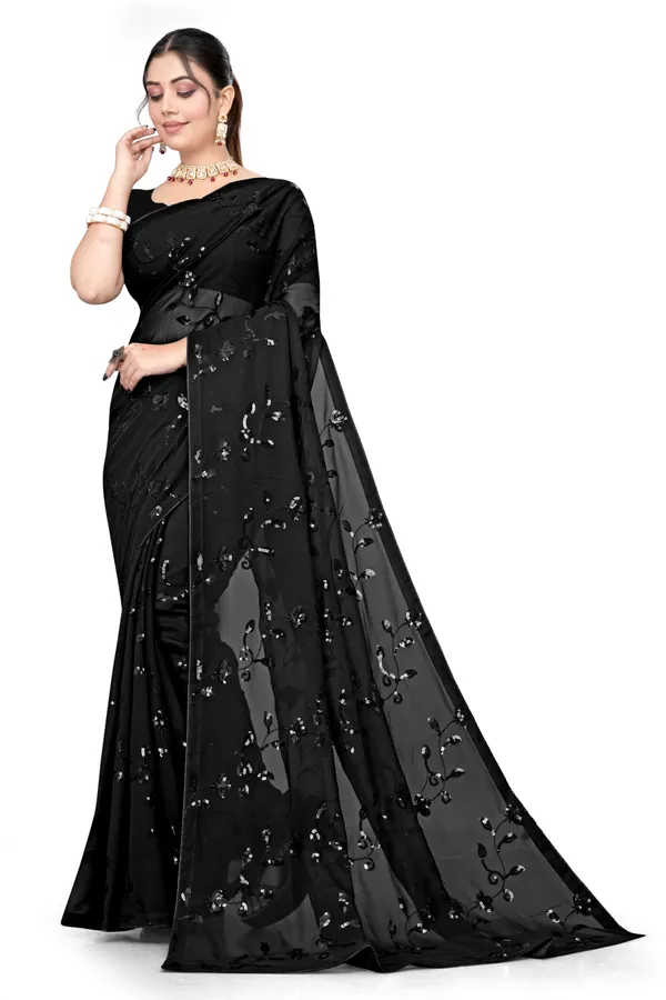 Black_Elegant_Design_Padmavati_Georgette_Saree_For_Women
