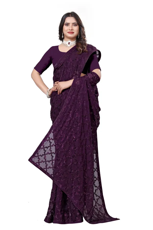 Wine_Elegant_Design_Georgette_Saree_For_Women