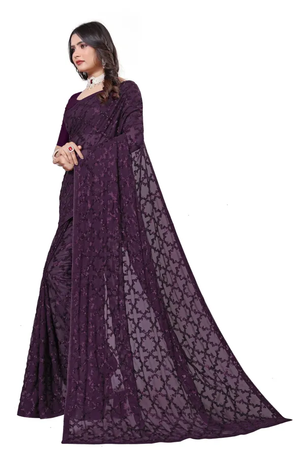 Wine_Elegant_Design_Georgette_Saree_For_Women