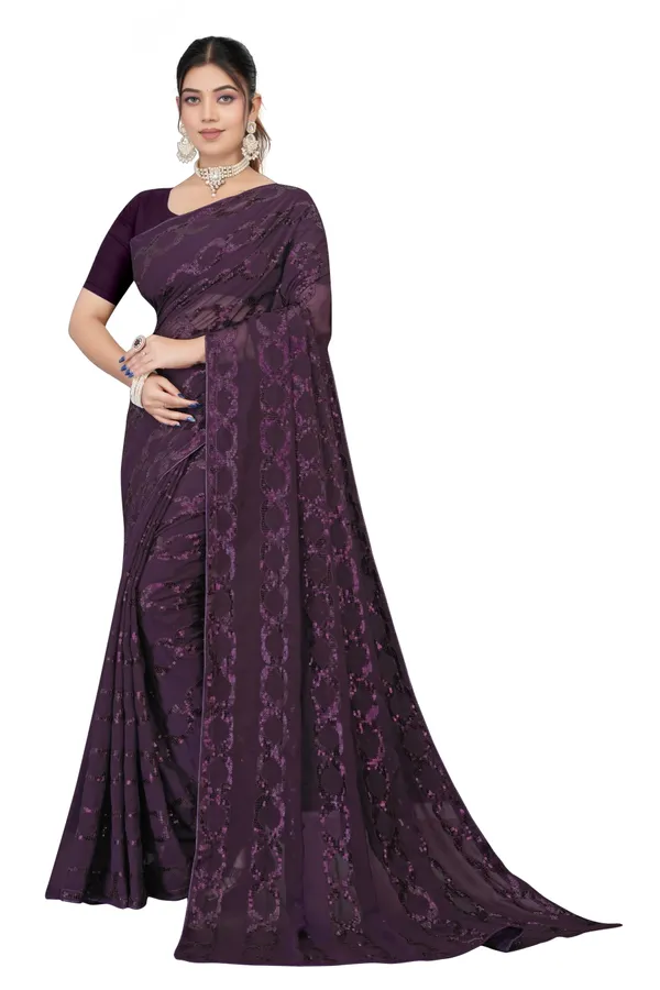 Wine_Elegant_Design_Georgette_Saree_For_Women