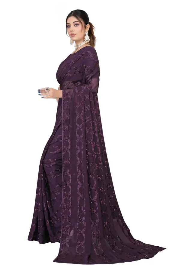 Wine_Elegant_Design_Georgette_Saree_For_Women