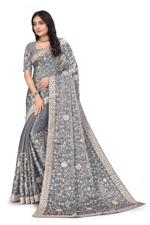Grey_Elegant_Design_Kasturi_Georgette_Saree_For_Women