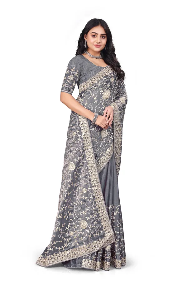 Grey_Elegant_Design_Kasturi_Georgette_Saree_For_Women