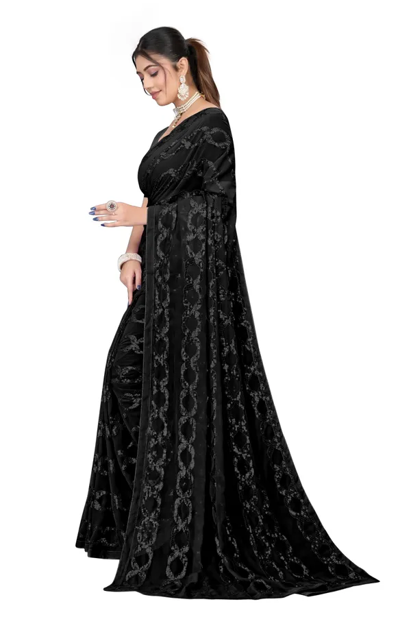 Black_Elegant_Design_Georgette_Saree_For_Women