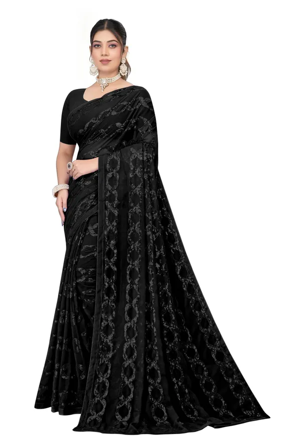 Black_Elegant_Design_Georgette_Saree_For_Women