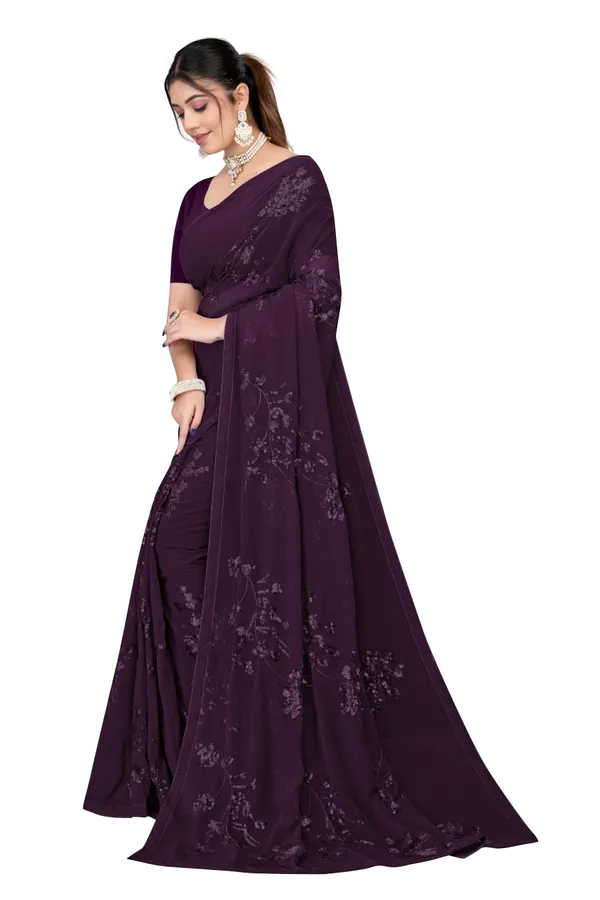 Wine_Elegant_Design_Rustam_Georgette_Saree_For_Women