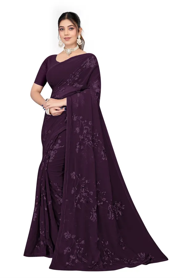 Wine_Elegant_Design_Rustam_Georgette_Saree_For_Women