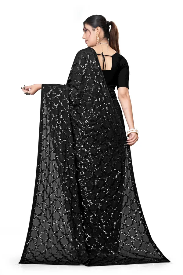 Black_Elegant_Design_Georgette_Saree_For_Women