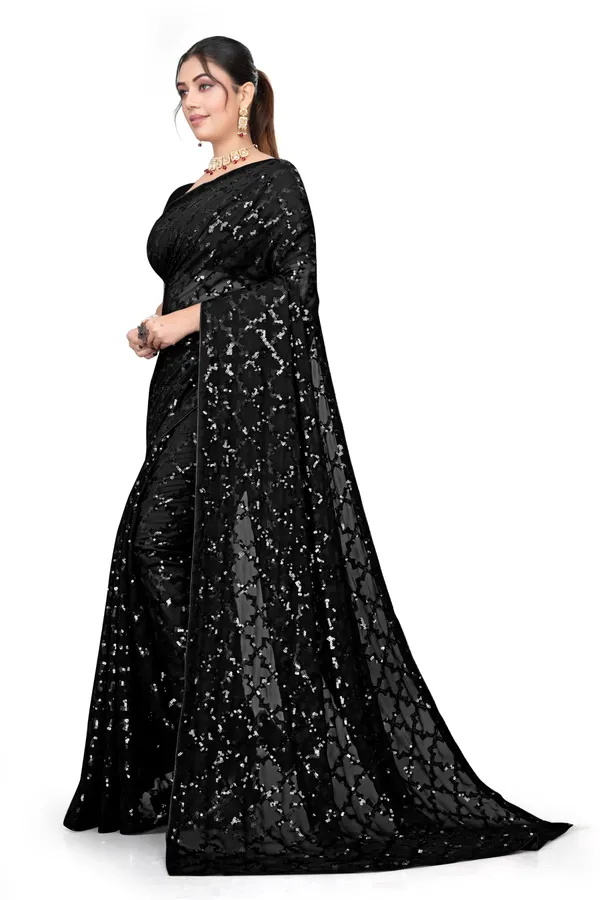 Black_Elegant_Design_Georgette_Saree_For_Women