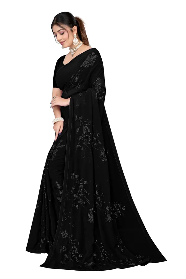 Black_Elegant_Design_Rustam_Georgette_Saree_For_Women