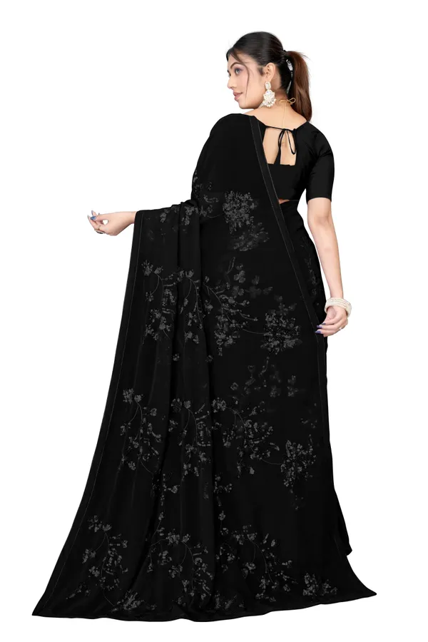 Black_Elegant_Design_Rustam_Georgette_Saree_For_Women