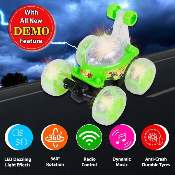 TurboFlip_360°_Rechargeable_Stunt_Car™_Flip•Spins•Action•Big_Size