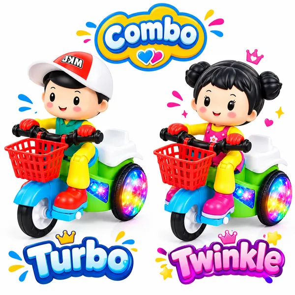 TurboTwinkle_360°_Stunt_Ride-On_Tricycle_Combo_–_Boy_&_Girl_Set_with_LED_Wheels
