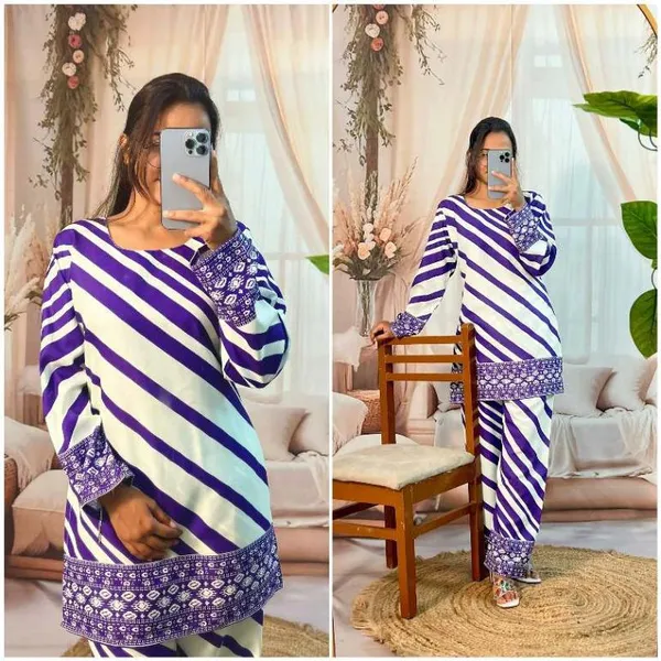 Purple_And_White_Premium_Imported_Rayon_Co-Ord_Set_For_Women