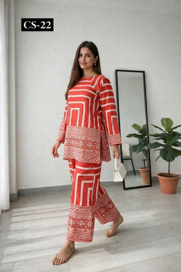 Red_Premium_Imported_Rayon_Co-Ord_Set_For_Women