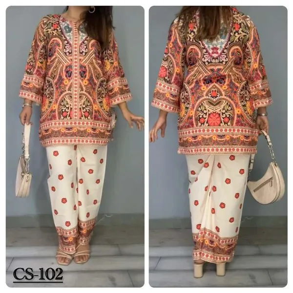 Peach_And_Off-White_Premium_Imported_Rayon_Co-Ord_Set_For_Women