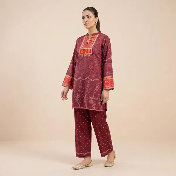 Maroon_Premium_Imported_Rayon_Co-Ord_Set_For_Women