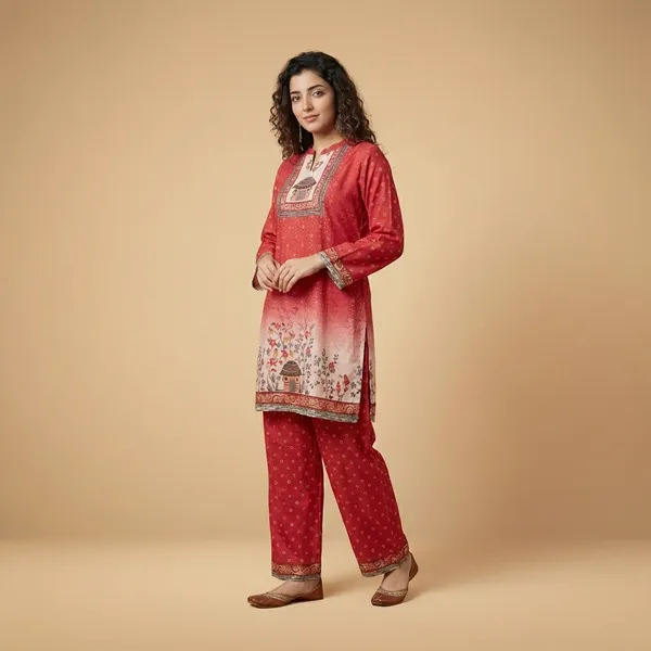 Red_Premium_Imported_Rayon_Co-Ord_Set_For_Women