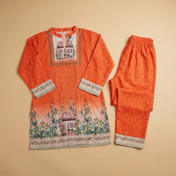 Orange_Premium_Japanese_Crepe_Co-Ord_Set_For_Women
