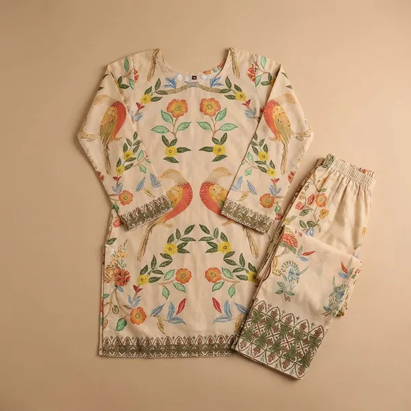 Cream_Base_With_Colorful_Motifs_Premium_Imported_Rayon_Co-Ord_Set_For_Women
