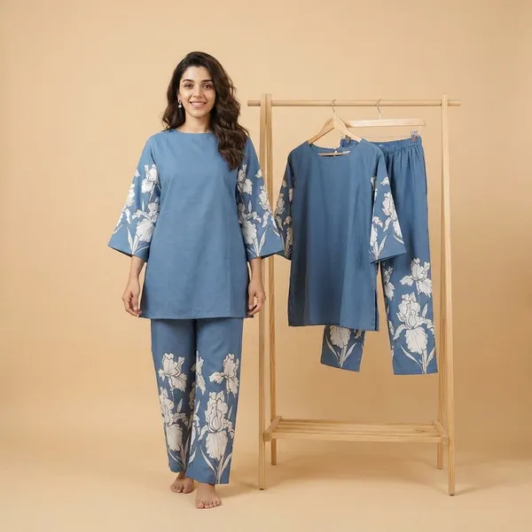 Blue_Premium_Rayon_Co-Ord_Set_For_Women