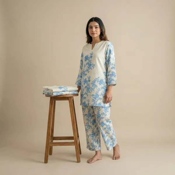 Blue_White_Premium_Rayon_Co-Ord_Set_For_Women