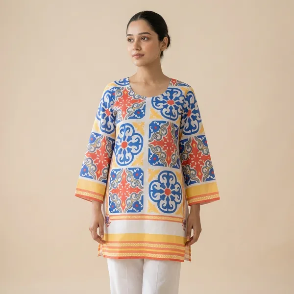 Blue_And_Orange_Premium_Imported_Rayon_Co-Ord_Set_For_Women