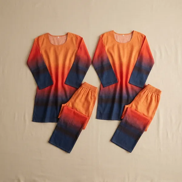 Orange_To_Navy_Blue_Premium_Imported_Rayon_Co-Ord_Set_For_Women
