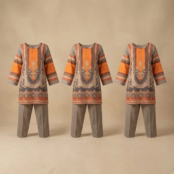 Orange_And_Beige_Premium_Imported_Rayon_Co-Ord_Set_For_Women